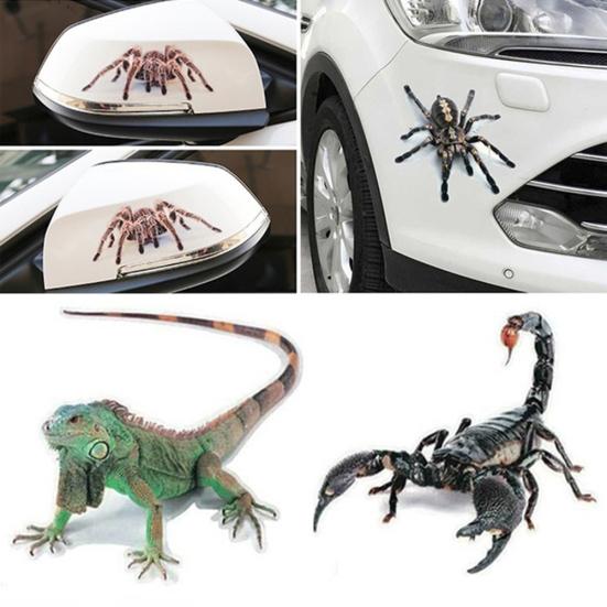 3D скорпион с животным принтом автомобиля, багажник, бампер, декор окна, наклейки, наклейки