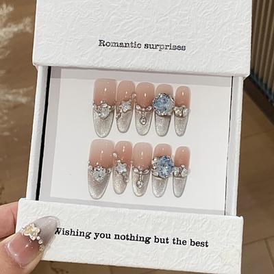 Ручная работа, прозрачные румяна, градиент, кошачий глаз, маленькая сломанная бриллиантовая цепочка, квадратный бриллиант, Млечный путь со следами износа, броня