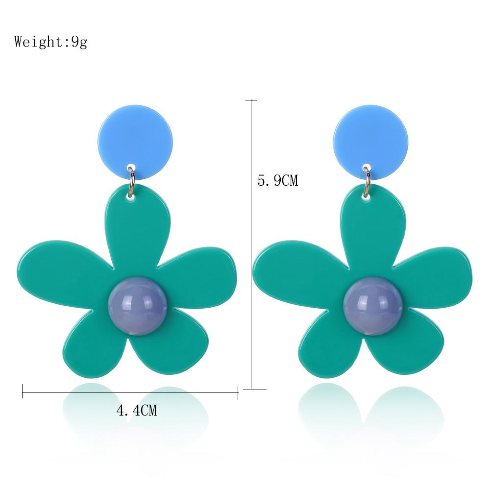 Европейские и американские преувеличенные серьги-цветы конфетных цветов, модные и простые милые серьги-пуговицы в виде ромашек