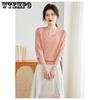 Women's Knitted T-shirt New Summer Seven Quarter Sleeved Hollowed Out Top Women's Loose and Stylish T-shirt