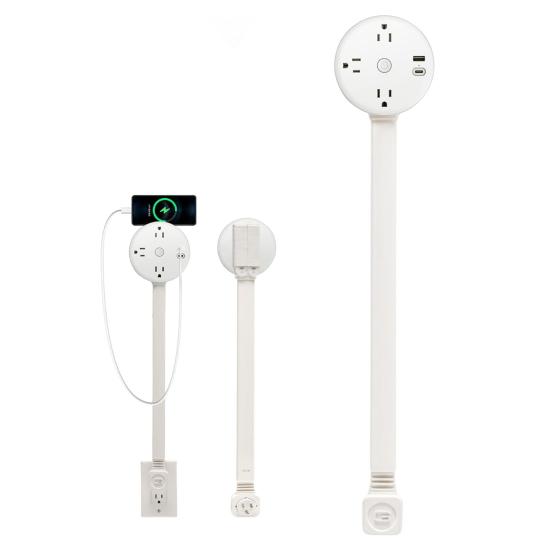 Удлинитель для электрических розеток с USB-портами, защитой от перегрузки по току, компактный дизайн, вращающийся на 180 градусов, удлинитель для розеток