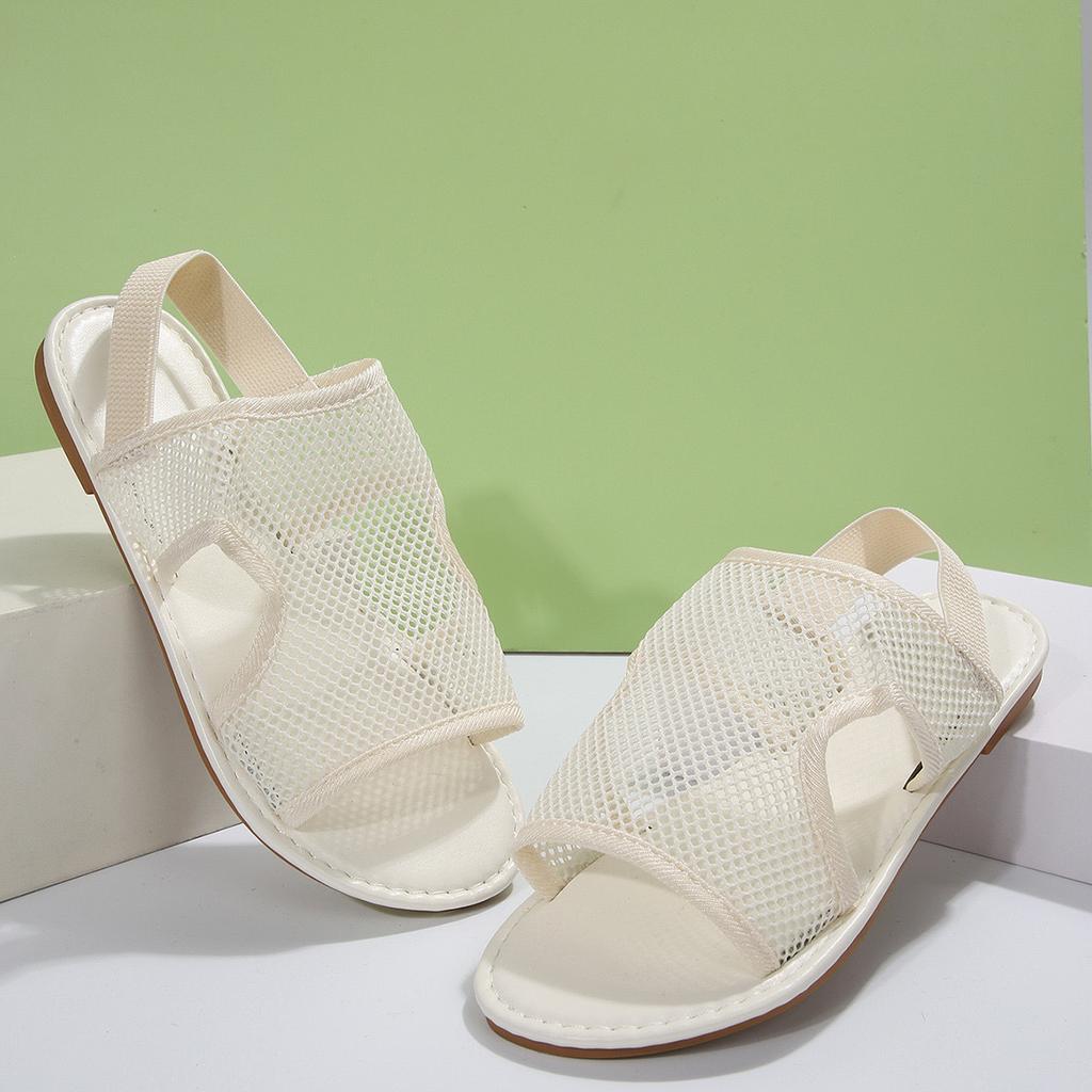 Летние женские сандалии с плоской подошвой из дышащей сетки, сандалии и тапочки больших размеров