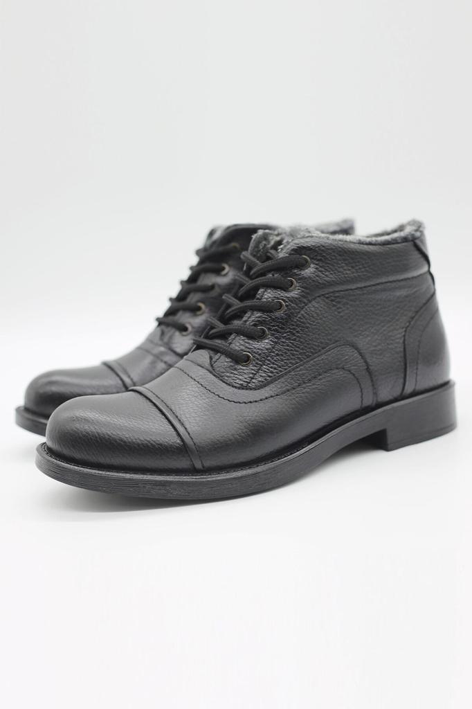 Мужские модные ботинки из натуральной кожи на толстом каблуке, морозостойкие водонепроницаемые кожаные меховые ботинки, обувь