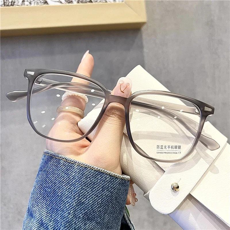 Large Frame Ultra Light Myopia Eyeglass Korean Trendy Square Near Sight Glasses Anti Blue Light Computer Eyewear