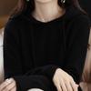Трикотаж с капюшоном Женский однотонный трикотаж Свободный свитер с капюшоном Однотонный базовый свитер Повседневный свитер Осень/Зима