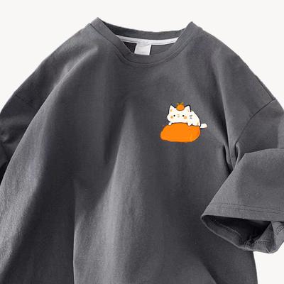 Ретро мультяшная свободная футболка с коротким рукавом женская летняя повседневная хлопковая майка