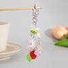Strawberry Design Beaded Phone Chain Cute Flower Bag Charm Keychain Strap  Coquettish Style