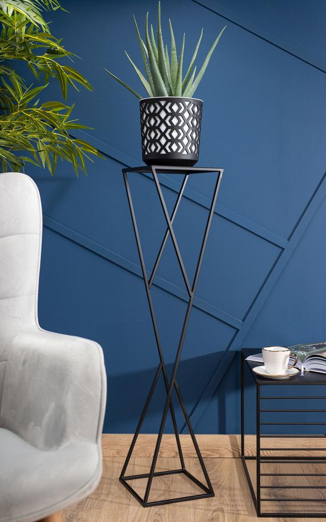 Kwietnik Nowoczesny Loft Czarny 100 Cm
