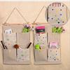 1Pcs Cotton and Linen Waterproof Storage Hanging Bag Hanging Multi-Layer Hanging Pocket