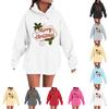 Women's Fashion Casual Long Sleeve Loose Christmas Print Hooded Sweatshirt