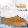 Женские зимние большие снежные ботинки, роскошные ленивые теплые универсальные хлопковые туфли из плотной ткани