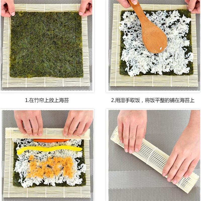 1pc Sushi Bamboo Rolling Mats Japanese Rice Paddles Tools Rice Mold Maker Roller Kitchen DIY Accessories