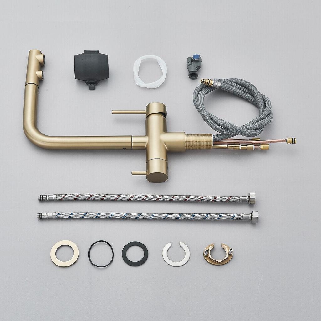 Кухонный выдвижной кран с фильтром, хромированный латунный кран-очиститель, вращение на 360 градусов, двойной распылитель, кран для питьевой воды, смеситель для раковины, сосуда