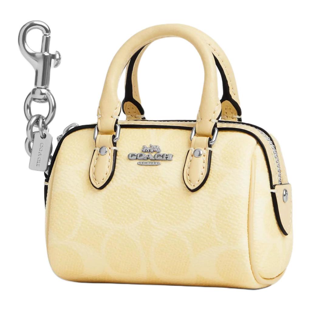 New COACH Rowan Leather Bag Accessory Mini Women's Yellow CX068-SVMN0