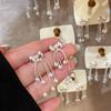 Серьги с кисточками и бантом, серебряная игла, нишевая, легкая роскошь, женский дизайн, премиум серьги, серебряные, модные, универсальные серьги, женщины