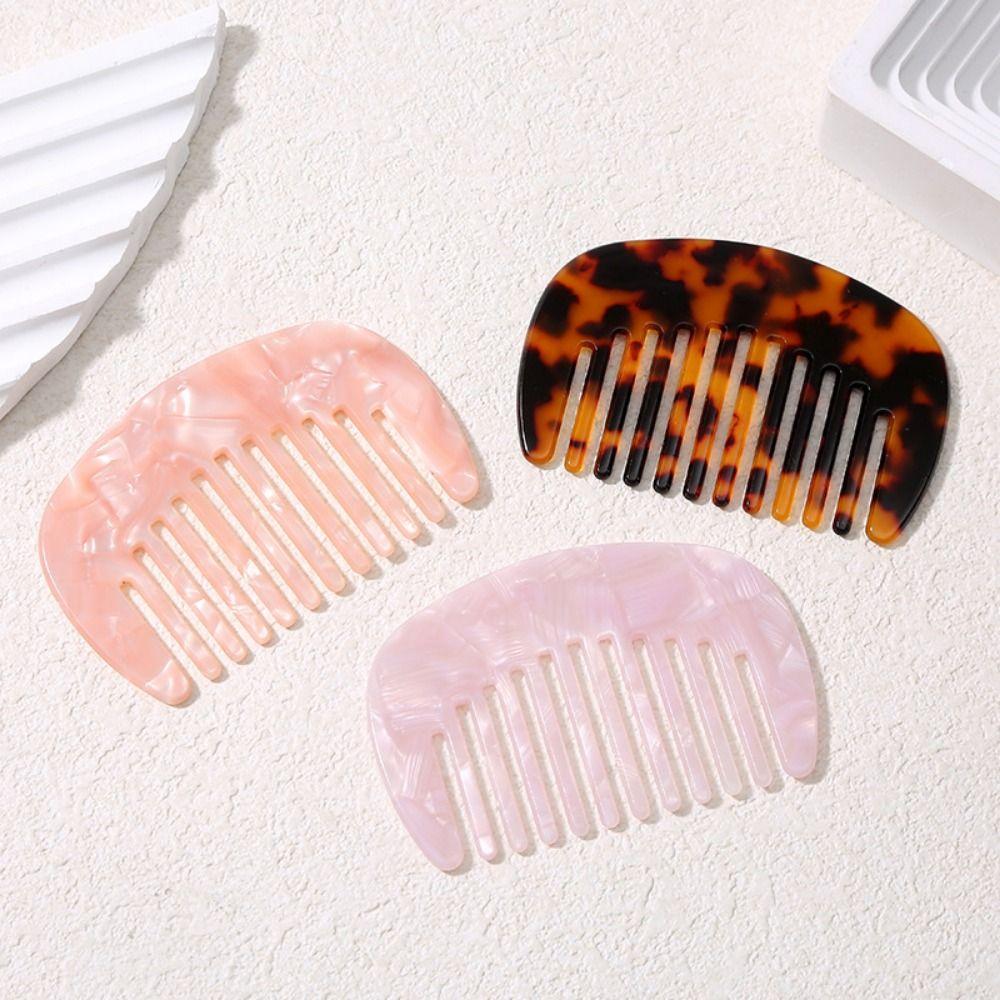 Pocket Comb Acetate Hair Comb Marble Pattern Scalp Massage Comb Travel Essential