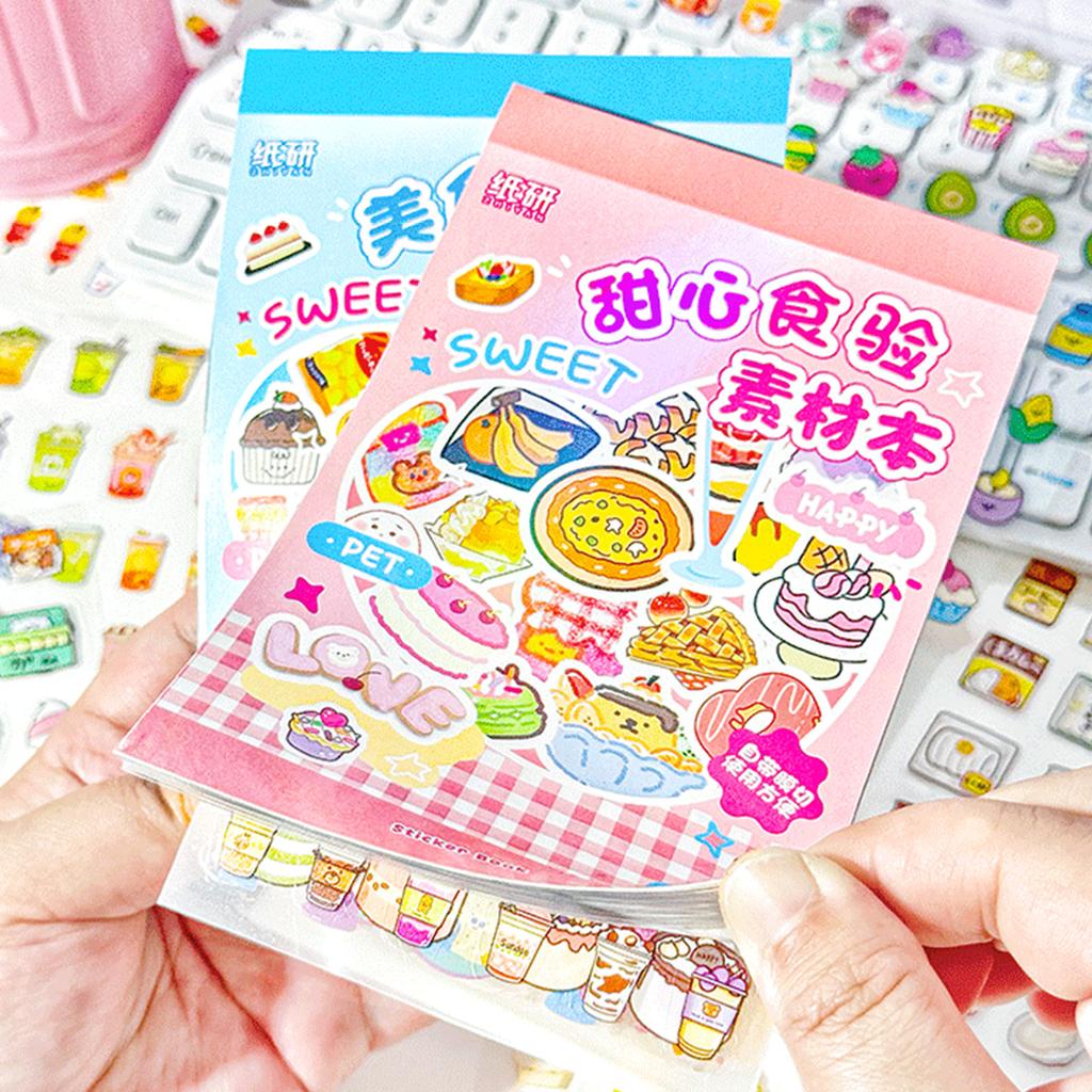 30 Sheets Notebook Decor Food Guide Series PET Stickers Sweet Dessert Scrapbooking DIY Decoration Stickers for Journal Craft