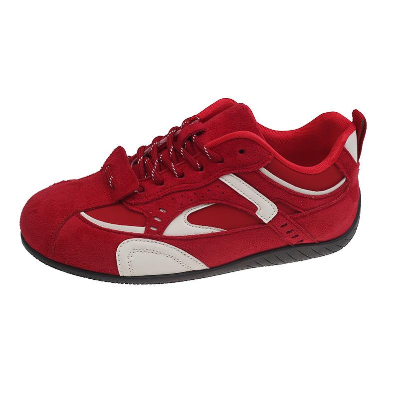 Универсальные красные сетчатые кроссовки унисекс - дышащая спортивная повседневная обувь для осени 2025 года