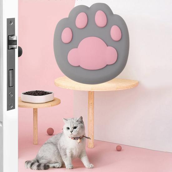 Cat Paw Doorknob Crash Pad Mute Cabinet Door Handle Lock Silencer Anti-Collision Pad Wall Protector Windproof Doorknob Pad Household Supplies
