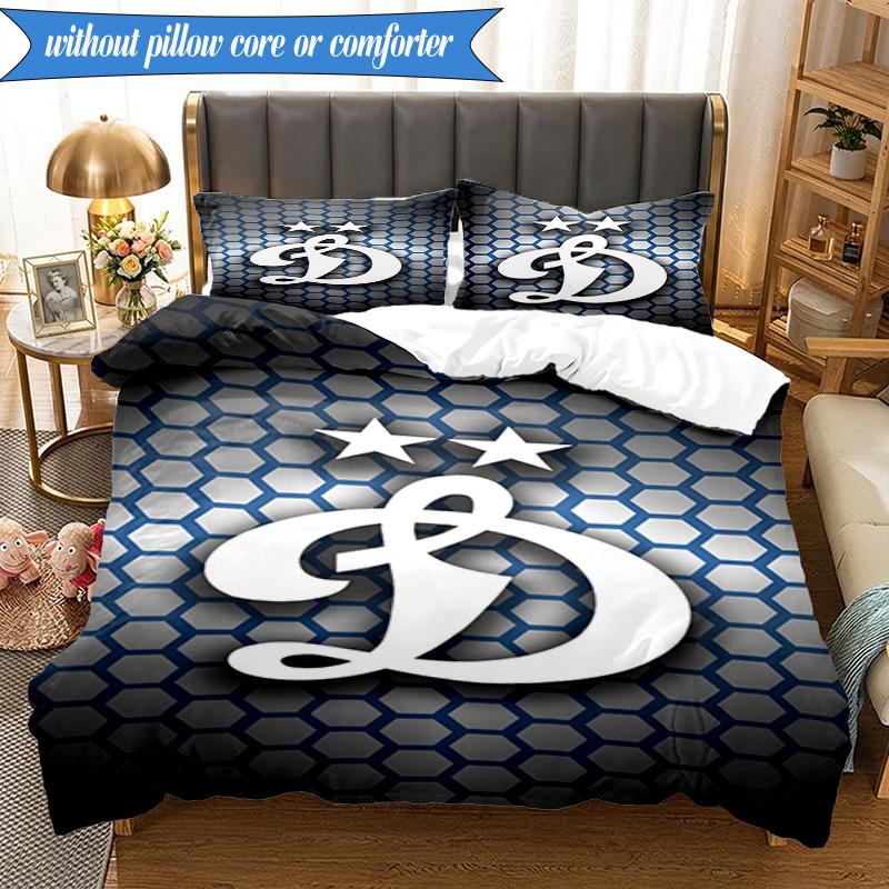 3PCS Dynamo Moscow Football Club Bedding Set 2D Printing (Includes 1 Duvet Cover + 2 Pillowcases Coreless), Bedroom decor,Fan gift