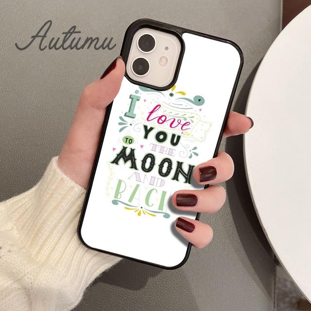 Чехол для телефона «Я люблю тебя до Луны и обратно» для iPhone 11 12 13 14 Pro Max mini XR XS SE 2020 7 8 Plus Galaxy S21 S22