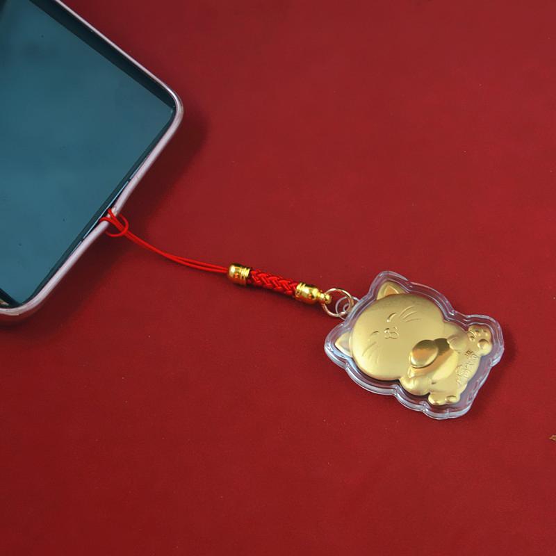 Good Luck Cat Yuanbao Cat Phone Chain Camera Keys Cord Chain Cute Lanyard Keychain Year Gift