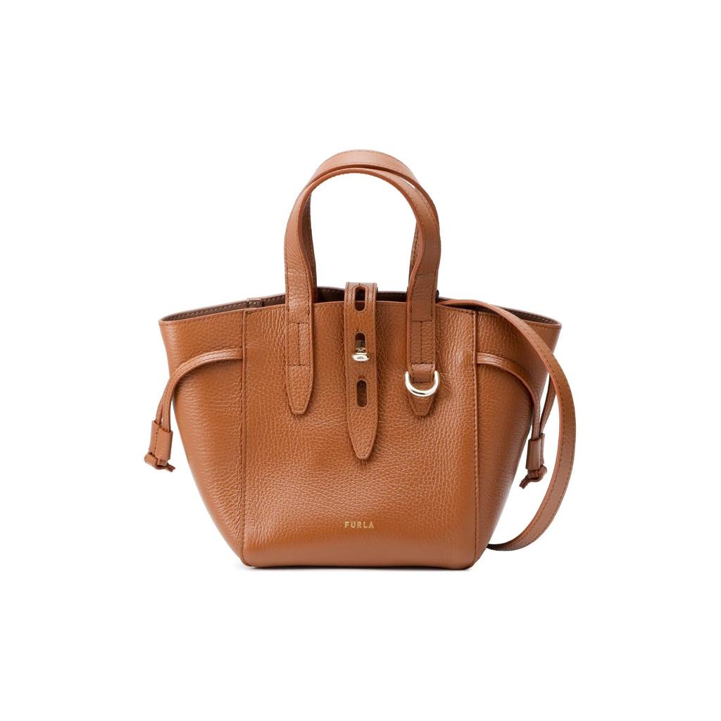 Furla Серия 17 Классическая сумка-тоут из гладкой кожи с поворотной застежкой, однотонная, Корзина для покупок, Сумка через плечо, Мини-сумка женская, Коричневая