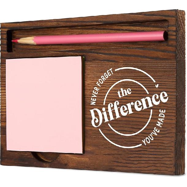 Secretary Difference Maker Self-Stick Note Pad Holder Gift for Administrative Professionals and Office Assistants, Durable and Stylish Desk