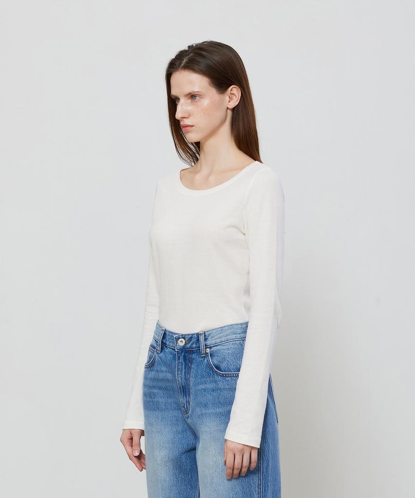 NOTIA Soft Wide Neck T-Shirts - Ivory