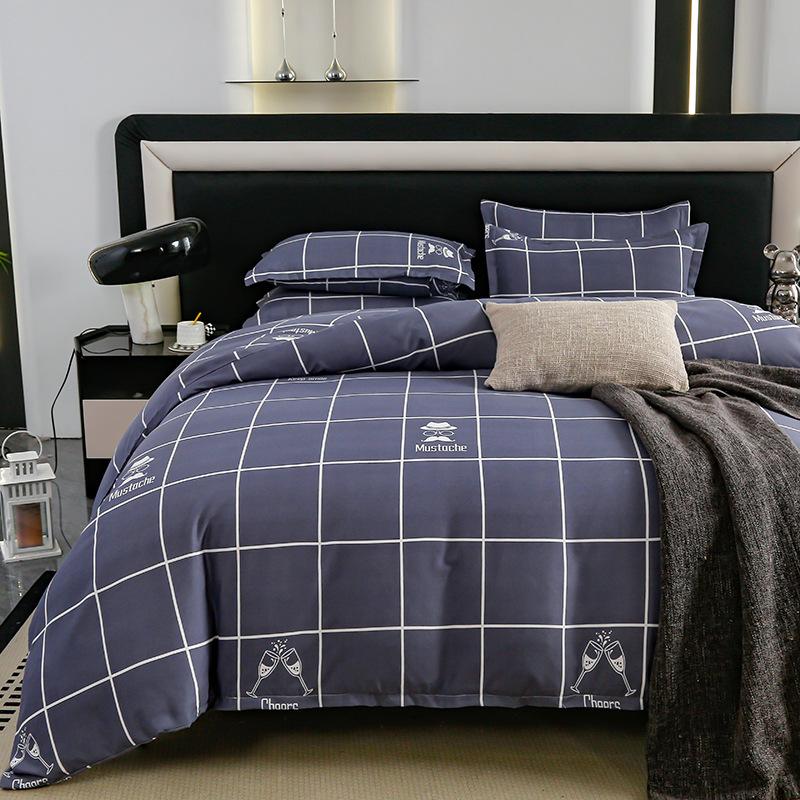 Комплект из четырех предметов из плотного хлопка с потертостями, комплект из 4 простыней и одеял, комплект из трех предметов для общежития