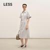 LESS 2026 Summer Short Sleeve Maxi Shirt Dress