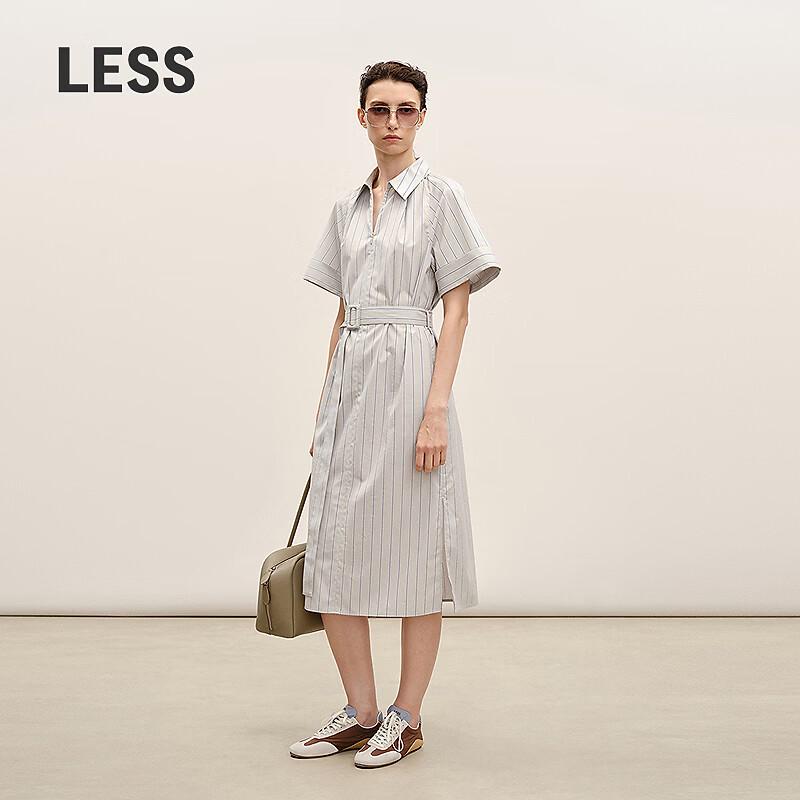LESS 2026 Summer Short Sleeve Maxi Shirt Dress