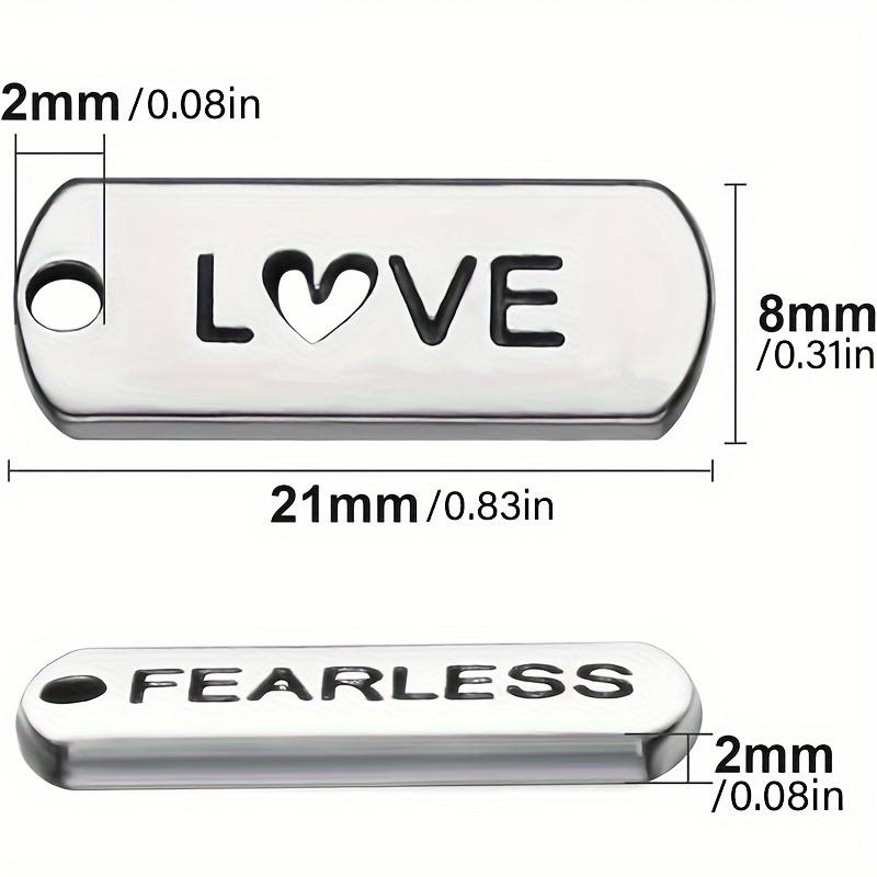 40pcs Engraved Motivational Word Charms - Silvery Zinc Alloy Pendants for DIY Jewelry, Necklaces, Bracelets & Keychainsing