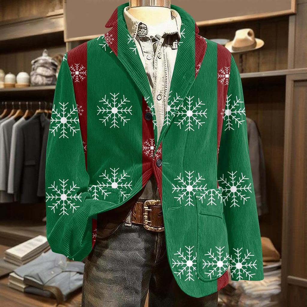 Мужской уродливый рождественский вельветовый теплый карманный пиджак-кардиган, мужской повседневный костюм