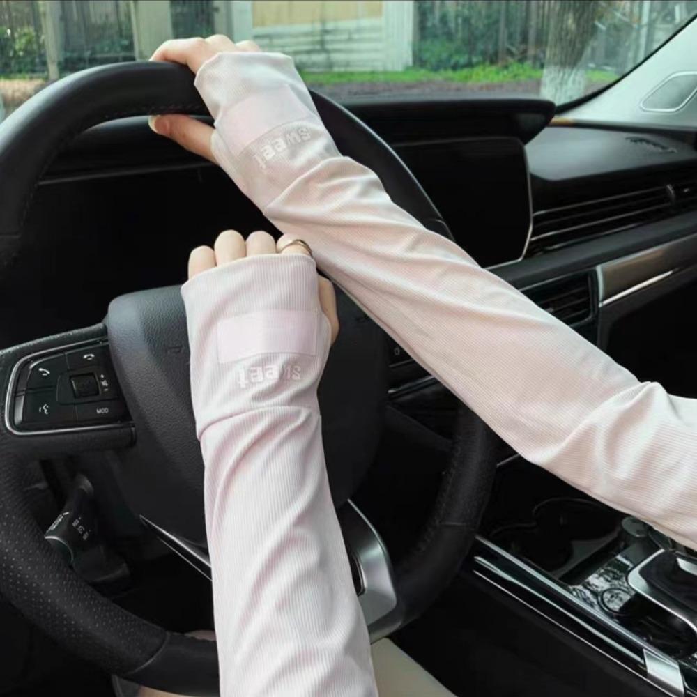 Ice Silk Arm Sleeves Thin Long Gloves New Half Finger Sleeves  Female Male