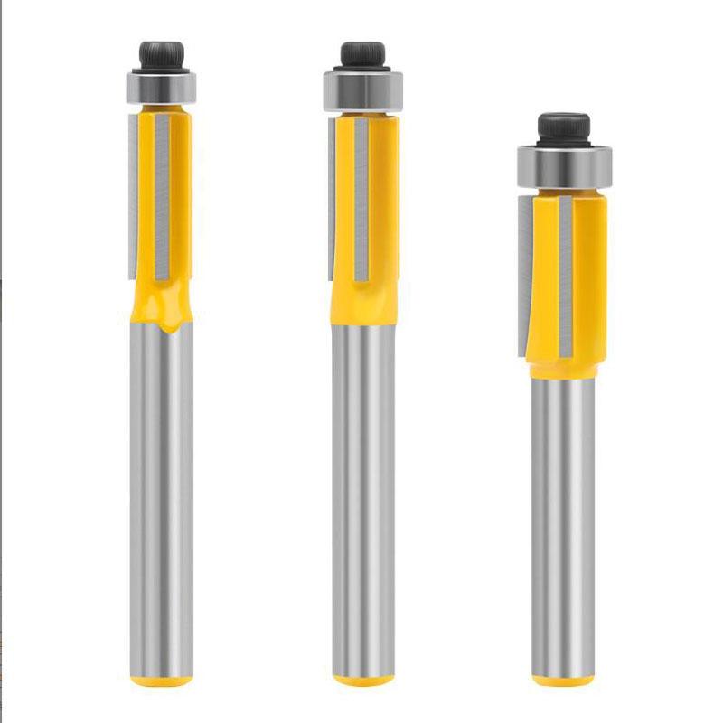 Фреза для обрезки с тремя кромками, деревообрабатывающий фрезер, фрезерный станок, фреза для копирования пазов, фреза для обрезки пазов, хвостовик 6 мм, 1/4 дюйма