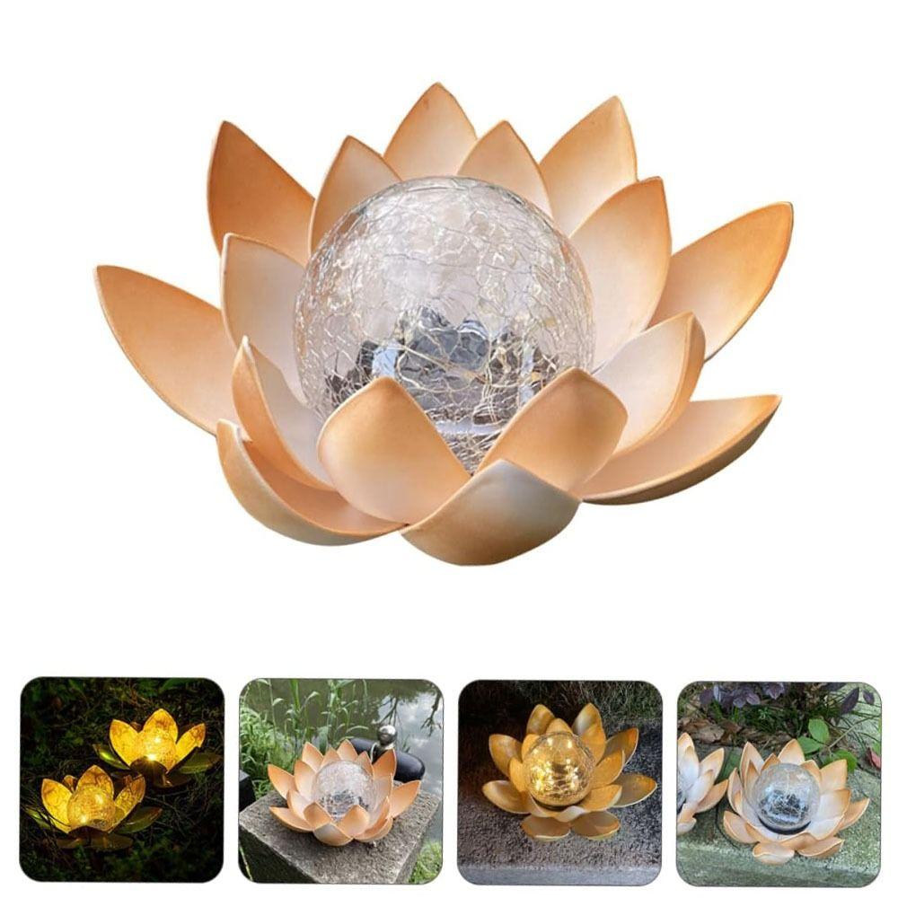 Lotus Shaped Solar Lotus Light Cordless Sculpture Garden Lamp Garden Solar Lights Home Decoration