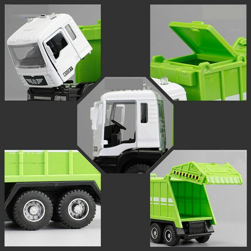 1/50 Garbage Truck Toys Alloy Diecast Cars Trash Truck with Light and Sound Recycled Trucks Toy for Boys