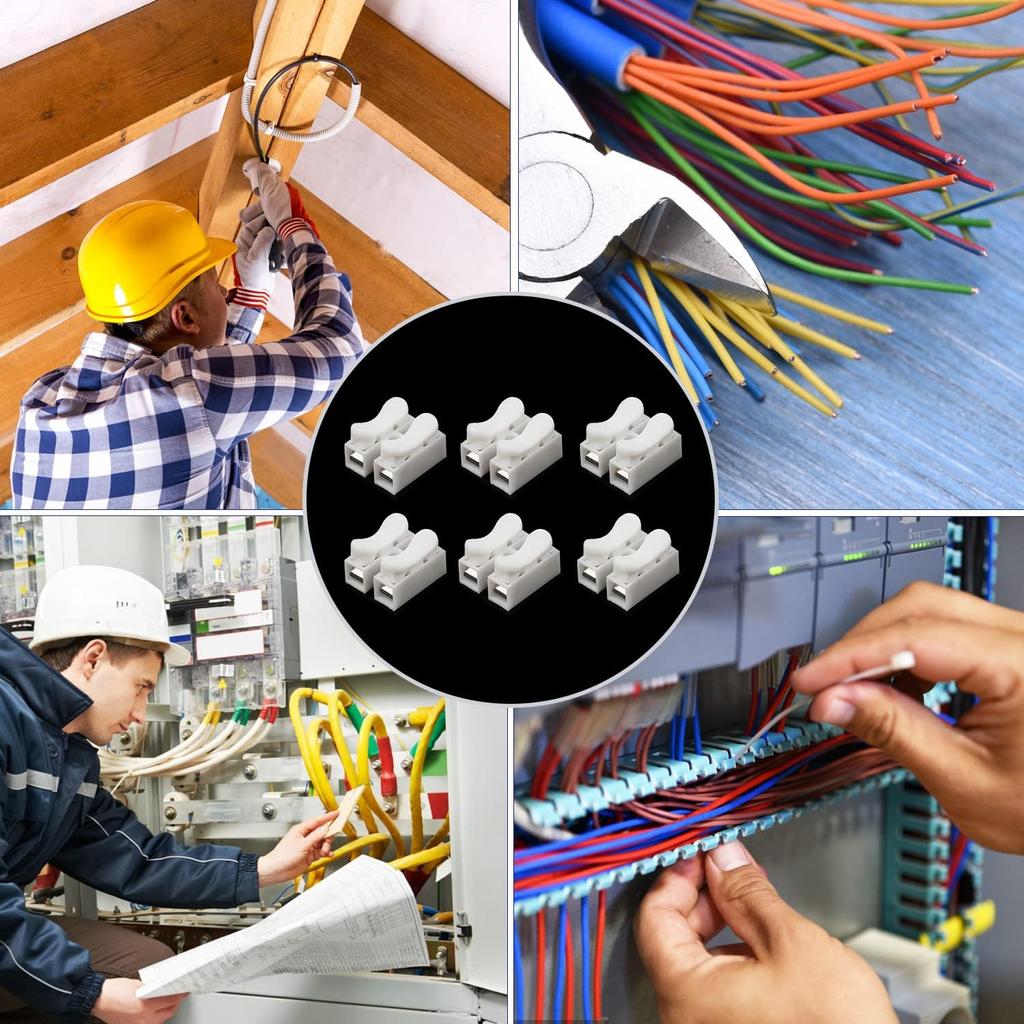 50 шт. 10А 220В CH-2 Быстрый соединитель 2-позиционные пружинные клеммы для проводов Самоблокирующийся CH-2 Нажимной тип Электрическое соединение Быстрое