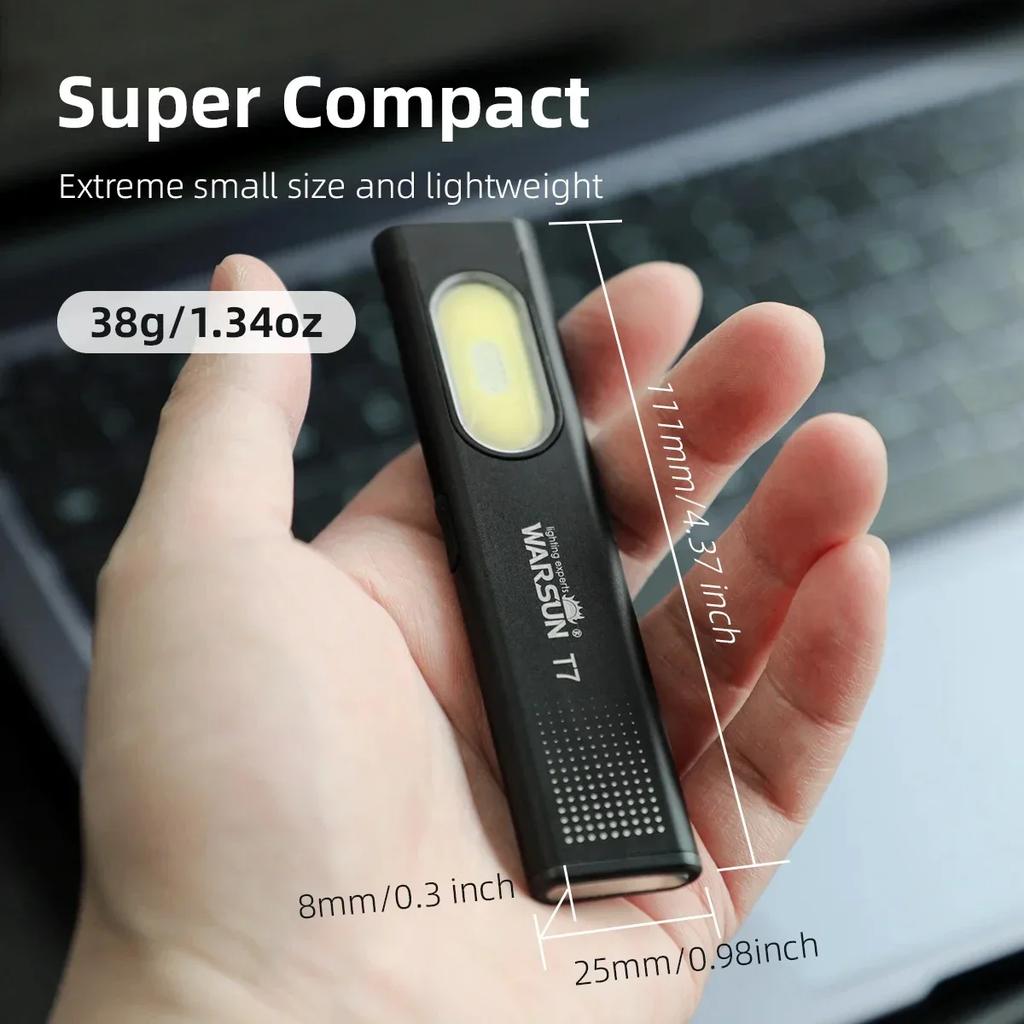Фонарик-брелок USB-C Перезаряжаемый 800 лм Многофункциональное освещение Прочный Мини Авторемонт Зажим-шляпа Рабочий свет Светодиодный