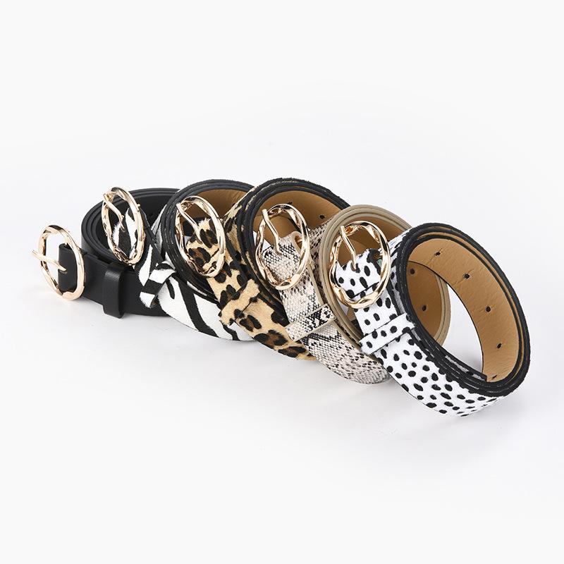 Японский стиль Харадзюку Широкий Пояс с Принтом Змеи и Леопарда для Женщин
