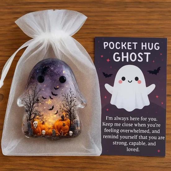Pocket Ghost Card Pocket Hug Ghost with Encouragement Card Emotional Support Ghost Keepsake Pocket Hug Token Inspirational Gift for Friends