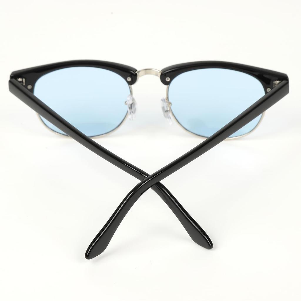 КЛАССИЧЕСКИЕ ПОЛЯРИЗОВАННЫЕ СОЛНЦЕЗАЩИТНЫЕ ОЧКИ UV400 для улицы с прозрачными линзами, идеально подходящие для ночного вождения, аксессуары [Что говорят], (Светло-голубой/Черный/Серебристый (нет