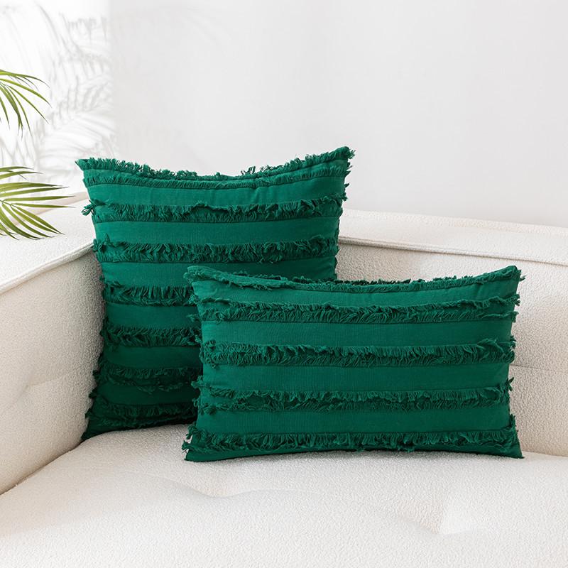 Наволочка из хлопка и льна в богемном стиле, без сердцевины, срезанные цветы, кисточки, чехол для диванной подушки