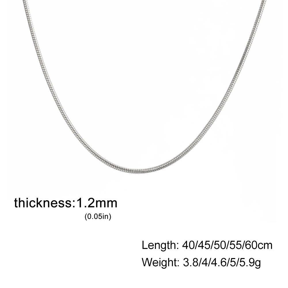 Skyrim – collier chaîne serpent ronde en acier inoxydable, couleur or, pour femmes et hommes,