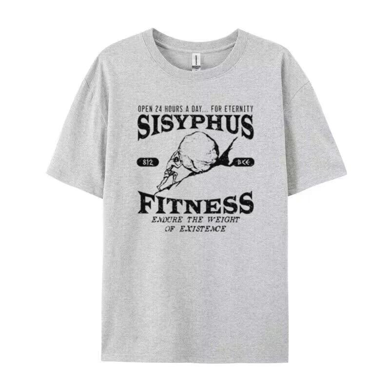 Sisyphus Fitness Funny TShirts Loose Vintage Workout T Shirt Greek Mythology Graphic Tee Personal Training Shirt Unisex Clothes