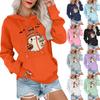 Women's Fashionable, Casual, Comfortable Round-neck, Hooded, Long-sleeved, Halloween-print Warm Sweater