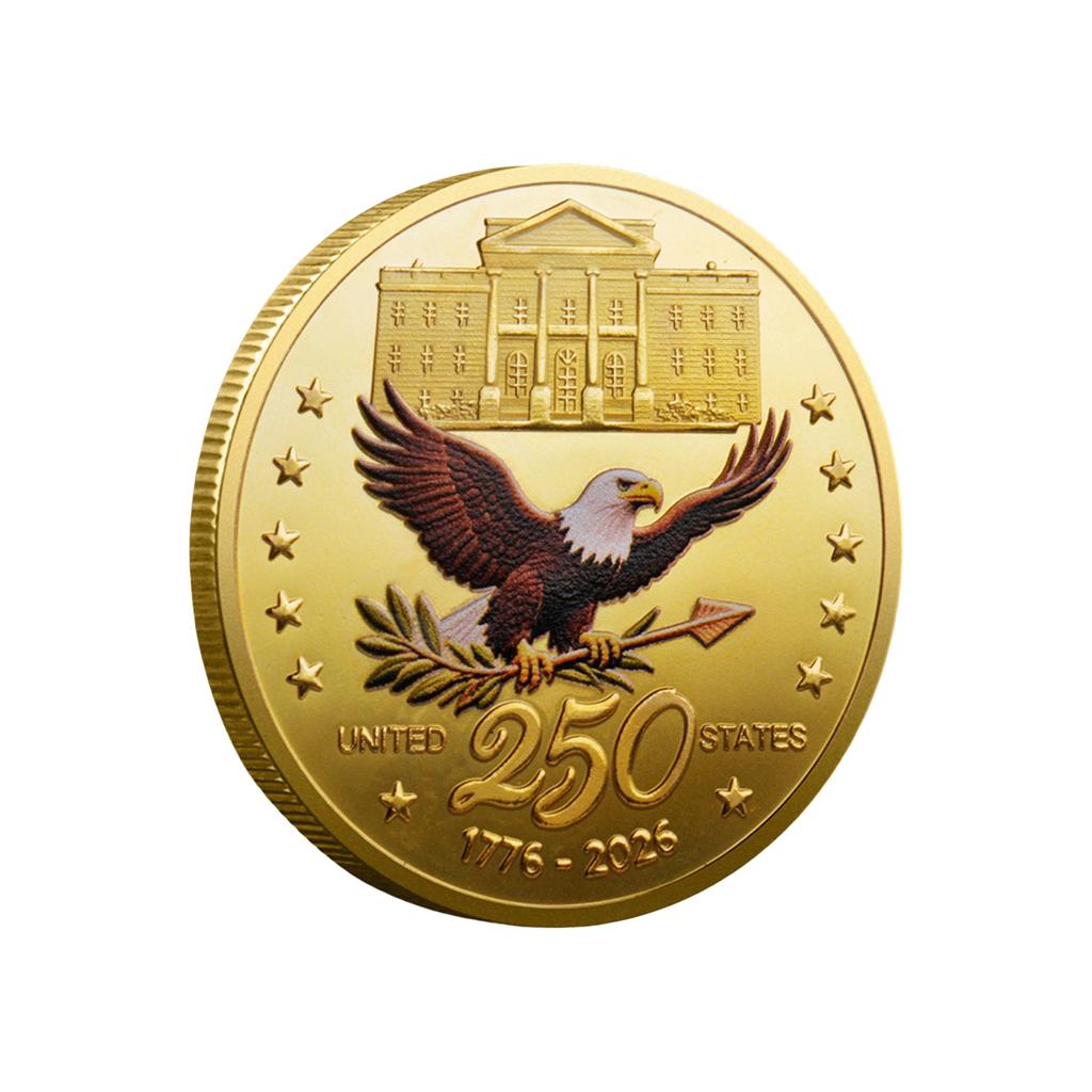 Памятная монета Соединенных Штатов к 250-летию, металл, рельеф, цветная печать