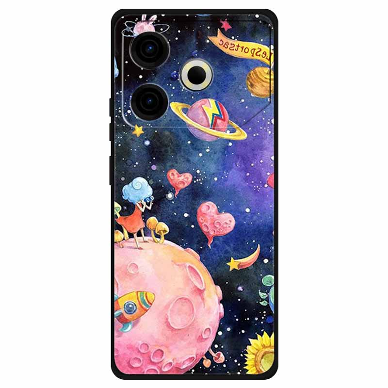 Чехол для Tecno Pova 6 Neo Силиконовый Мягкий Цветок Космос Модный Чехол Для Tecno Phantom X2 Pro Чехлы Пейзажная Краска Чехлы Милые