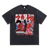 Akira Anime Tshirt Men Vintage Washed Black Oversized Streetwear Cotton Short Sleeve Graphic Tees Unisex Tops